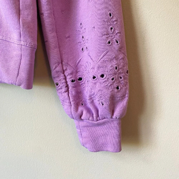 Halogen Women's Size Small Eyelet Purple Crewneck Pullover Sweatshirt Romantic - Picture 10 of 16
